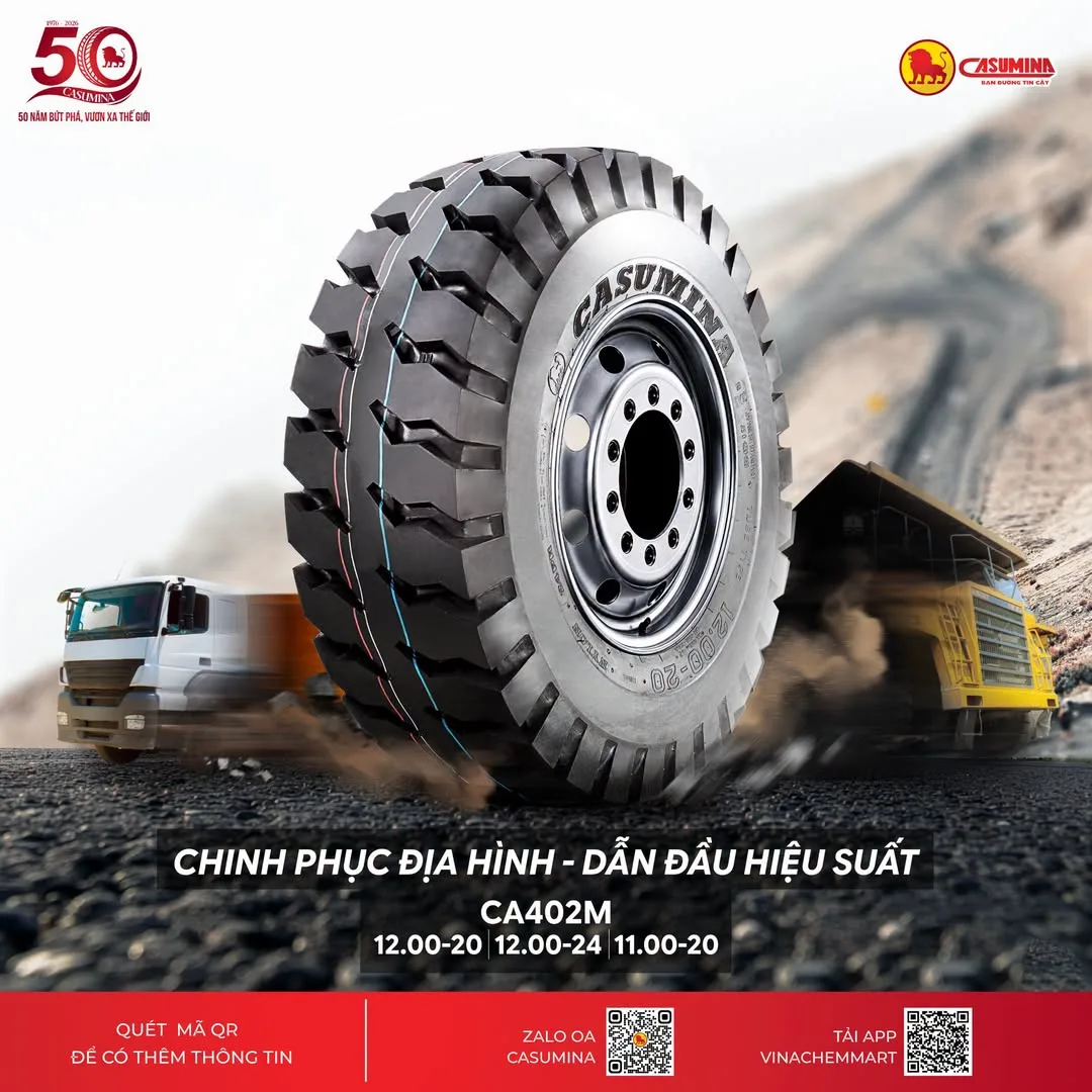 Lốp xe Casumina CA402M hoạt động tại mỏ khai thác